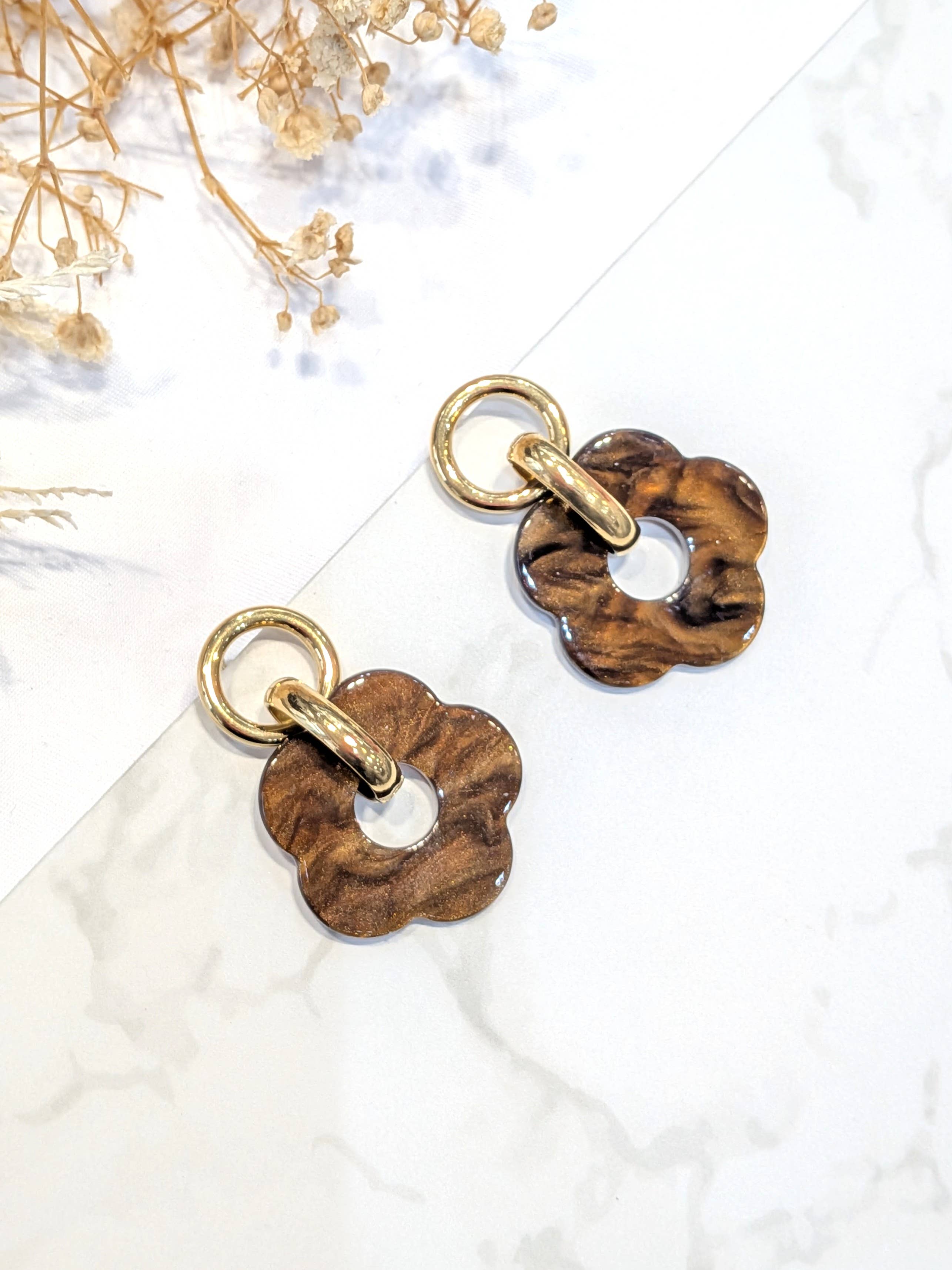 LOLO & YAYA - Wholesale Dangle Earrings - Candida acrylic flower earrings in stainless steel2