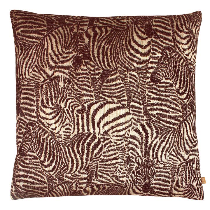 Hector Zebra Jacquard Rectangular Cushion Earth for wholesale on Faire