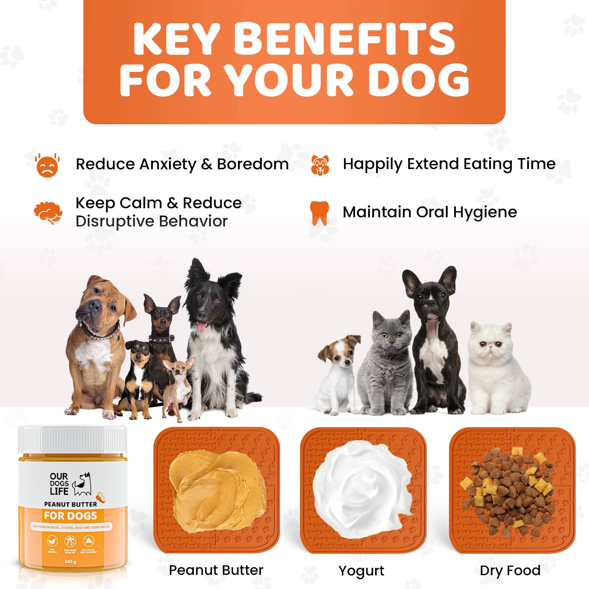 OurPetsLife – wholesale Pet food mat – Dog – Lick Mat For Dogs with Spreader & Brush3