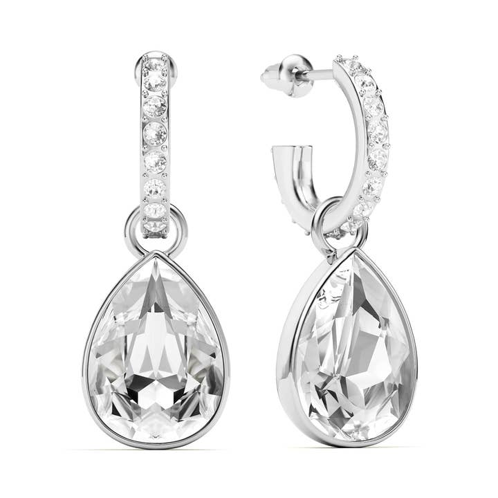 My Jewellery Story - Wholesale Dangle earrings - Statement Teardrop Clear Crystals Drop Earrings |S-2016-RCLR0