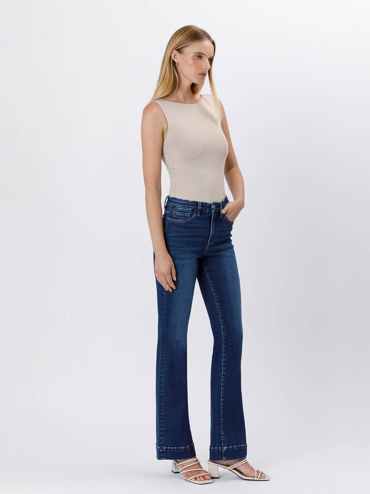 BLUE ELEMENT HIGH RISE TROUSER HEM BOOTCUT JEANS F5865 for wholesale on Faire