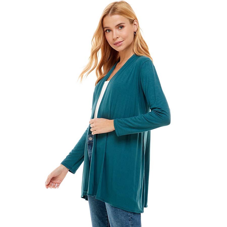 Azules Clothing - Venta al por mayor Cárdigan - Mujer - Cárdigan drapeado de manga larga con parte delantera abierta67