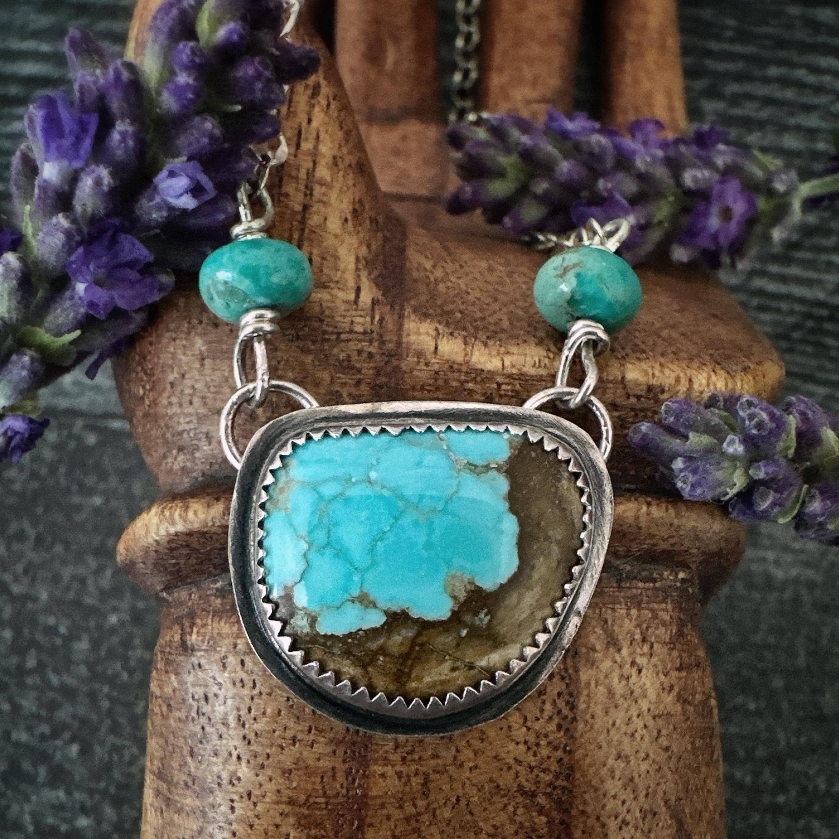 oaktownwendy - Wholesale Pendant/Charm Necklace - Sterling Silver Turquoise Half Moon Pendant Necklace2