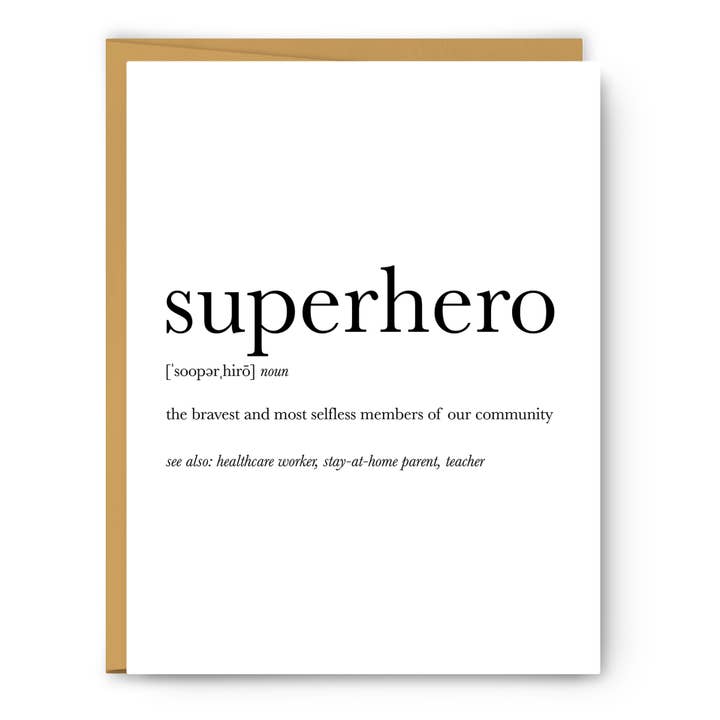 Footnotes - Wholesale Everyday Greeting Card - Superhero Definition - Everyday Card