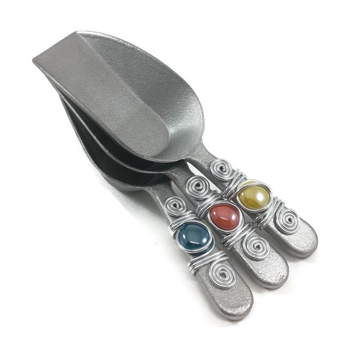 Wire Wrapped Aluminum Scoop for Ice or Snacks for wholesale by Swiddles Inc