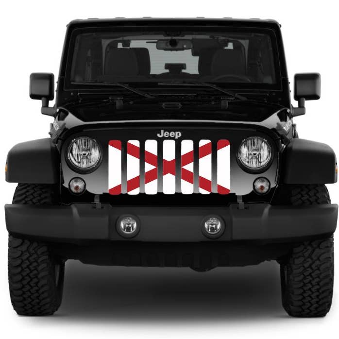 Dirty Acres - Wholesale Car Decorative Charm - Unisex - Alabama State Flag Jeep Grille Insert for Wrangler Gladiator