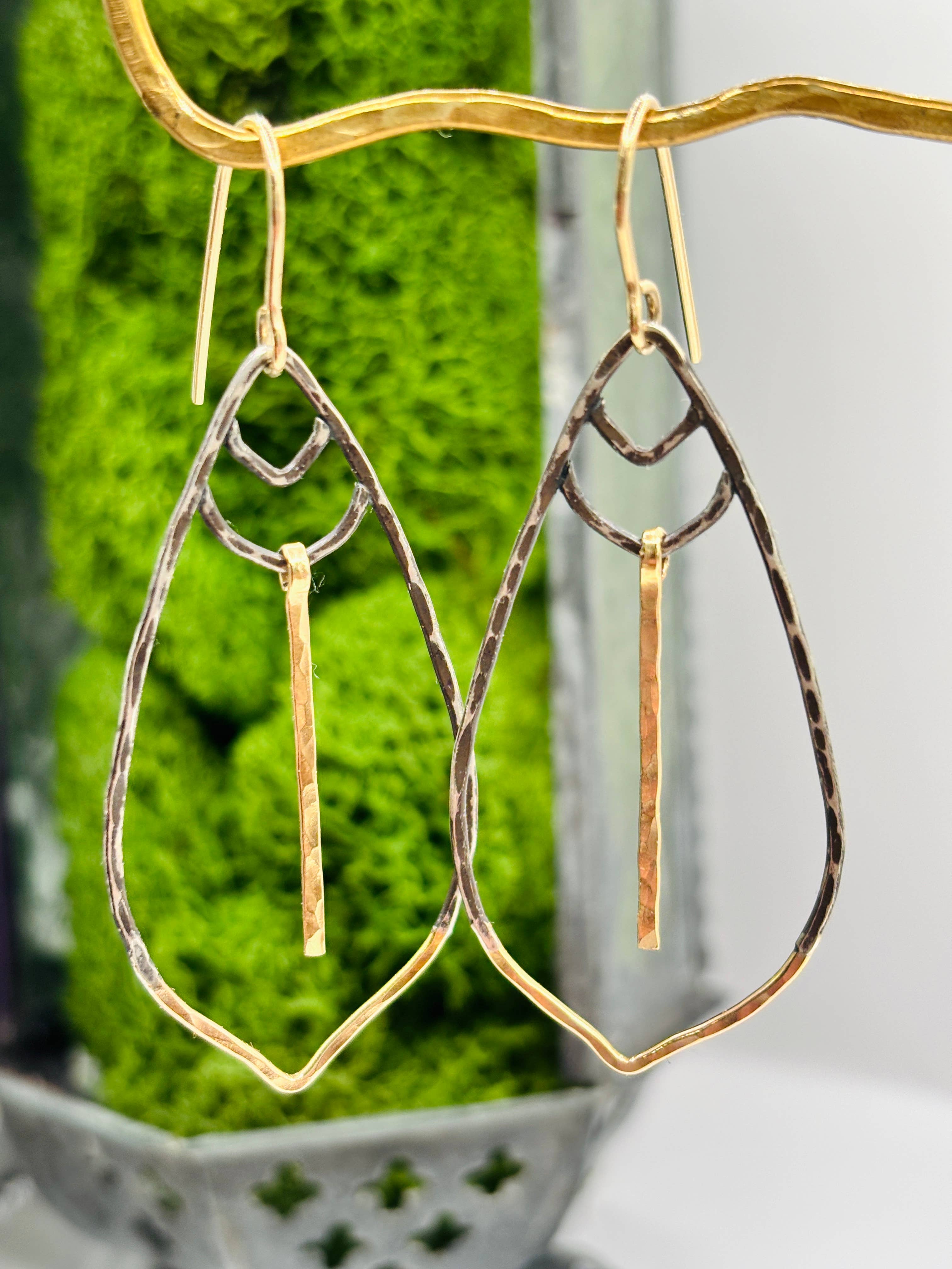 Rachel Renee Jewelry - Wholesale Dangle Earrings - SERAFINA Boho Goddess Mixed Metal Earrings 3