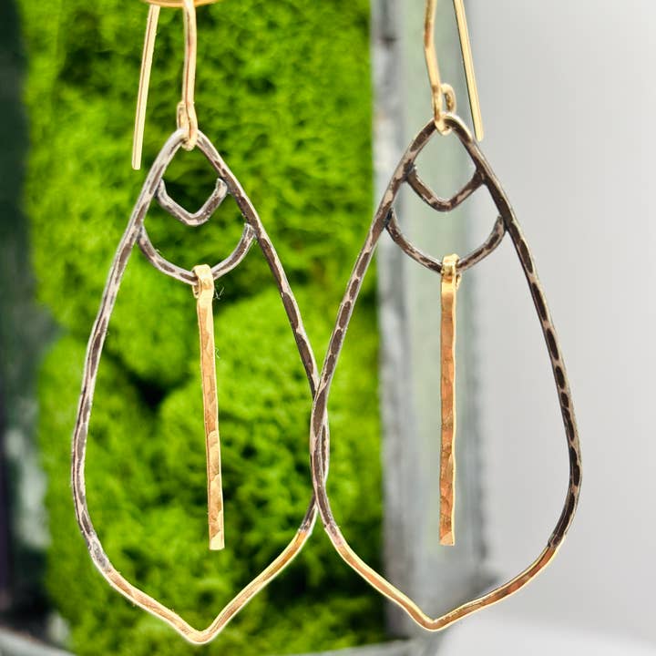 Rachel Renee Jewelry - Wholesale Dangle Earrings - SERAFINA Boho Goddess Mixed Metal Earrings 3