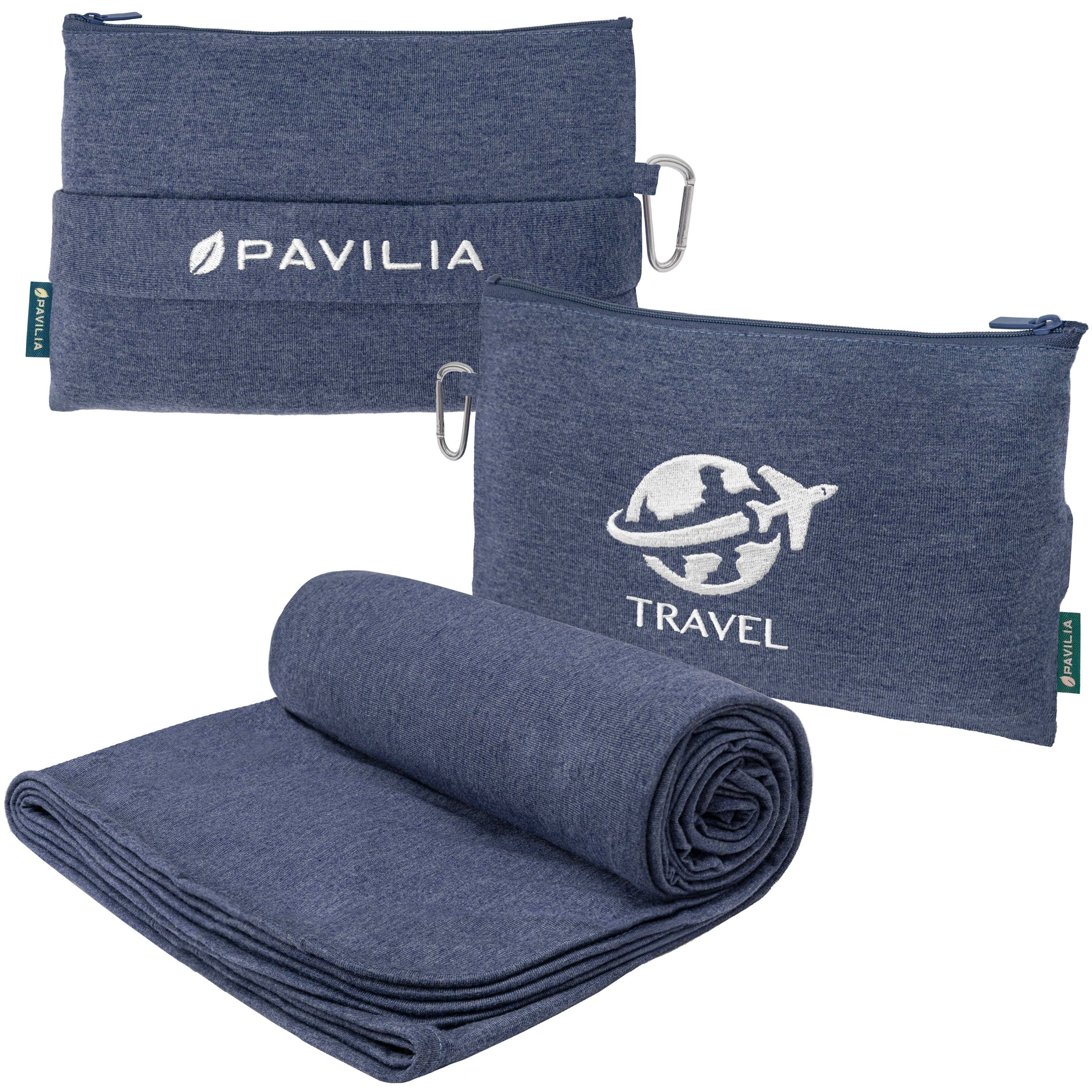 Pavilia - Wholesale Travel Blanket - Compact Fleece Travel Blanket Pillow4