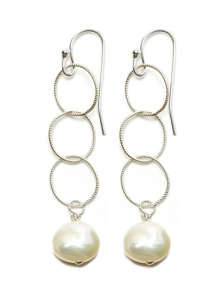 Elsa Earrings - silver/white for wholesale by In2 design