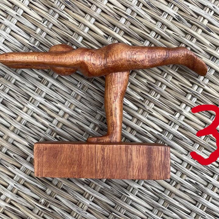 Ubud Glass - Wholesale Sculpture - Hand-Carved Wooden Yoga Poses Art - Serene and Spiritual Home Decor7