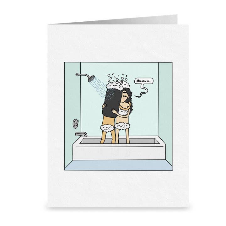 Sesame But Different - Wholesale Valentine's Day Card - I Love Showering You With My Love | Romantic Lesbian Any Occasion or Valentine's Day Card | Cute LGBTQ Anniversary Gift | Sapphic WLW Love