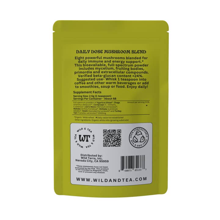Wild & Tea - Wholesale Protein/Superfood Powder - Daily Dose Mushroom Blend2