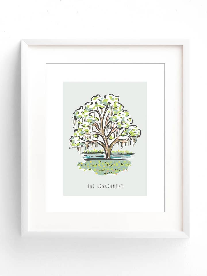 Lowcountry Oak Tree With Spanish Moss Art Print for wholesale by Texture Design Co