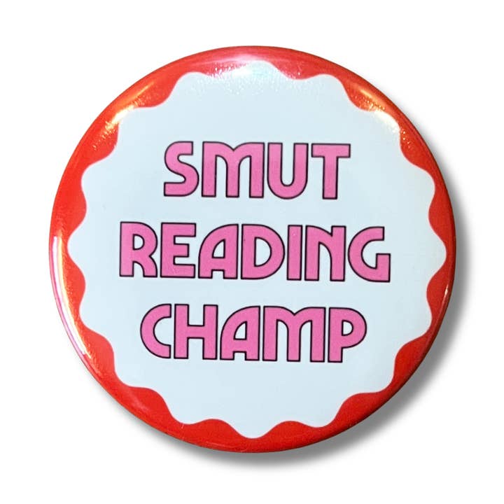 Bouton Épingle Champion de Lecture Érotique pour la vente par Poppermost Prints
