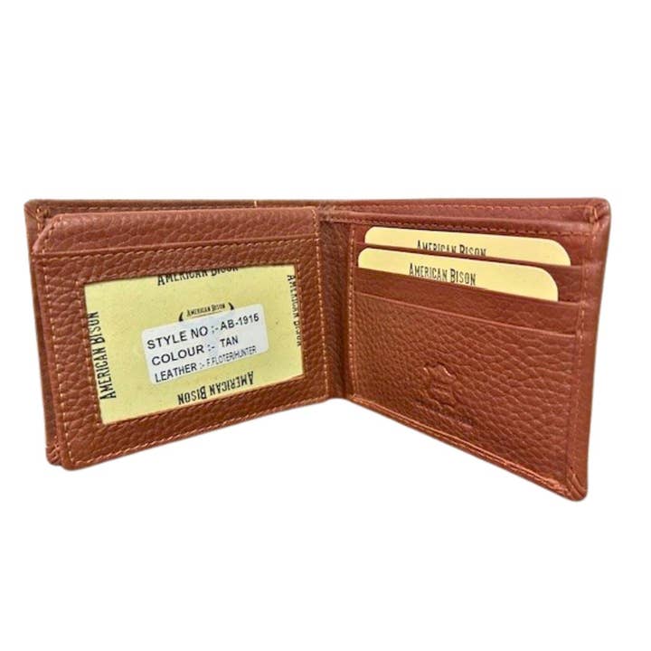 Leather Impressions Inc - Wholesale Wallet - Men's - Mixed Media Bifold Rodeo Wallet with Medallion AB19156