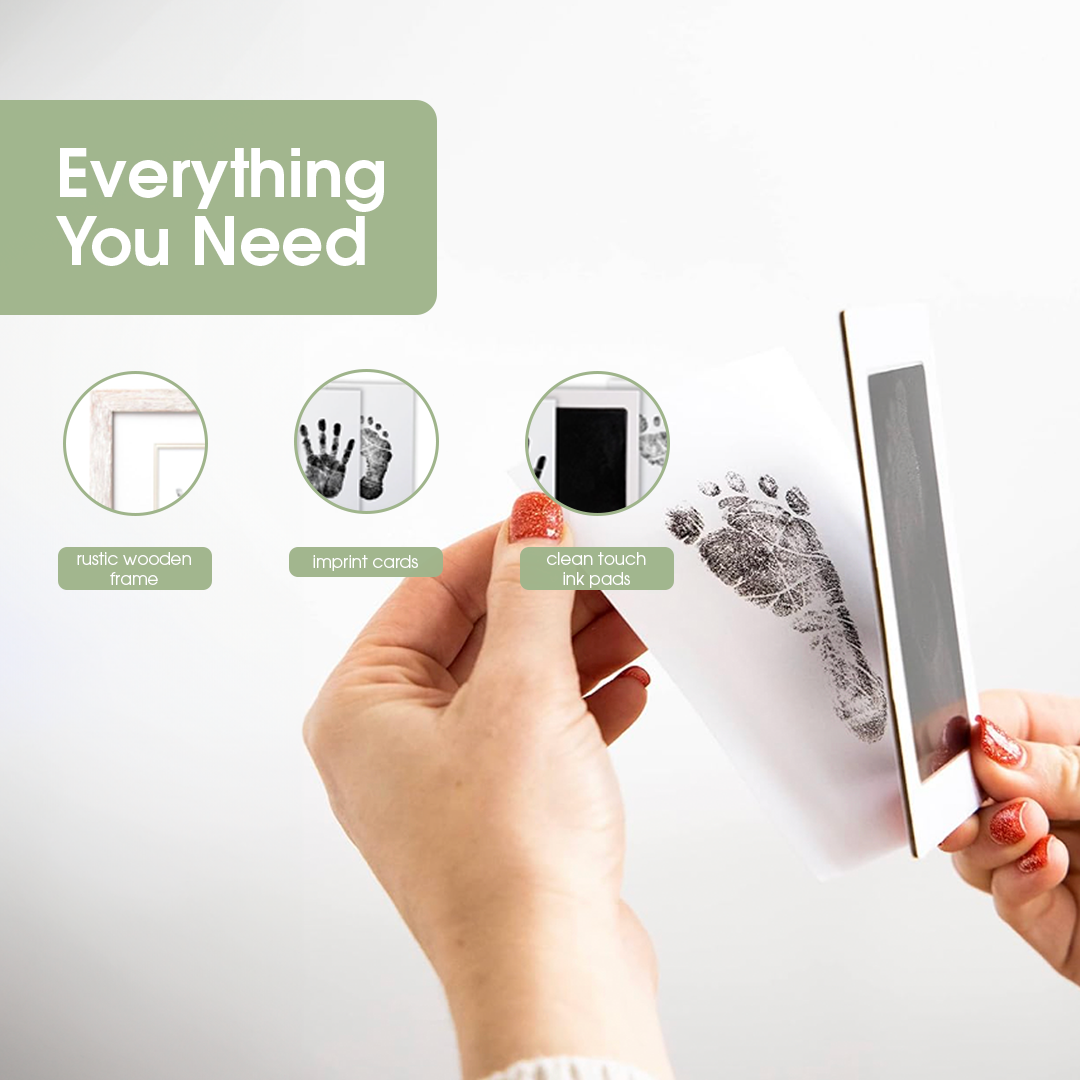 Pearhead - Wholesale Picture Frame - Kids & Baby - Babyprints Photo Wall Frame & Clean-Touch Ink Pad, Rustic2