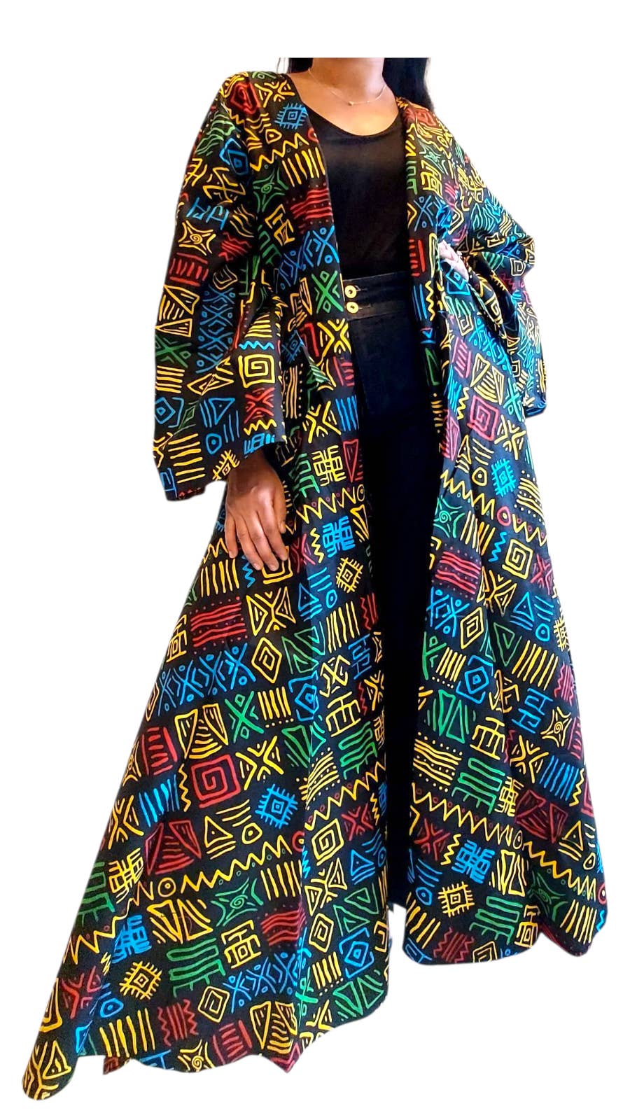 India Batik - Wholesale Dress – Women's - Wrap Dress / Ankara Print - 1360 Rasta