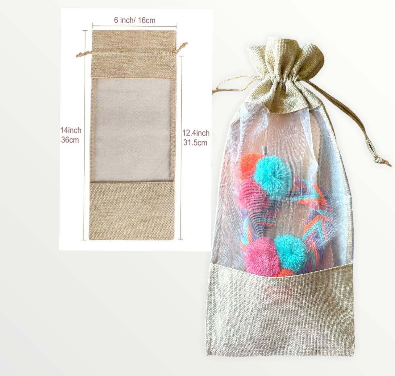 Colorful 4U - Wholesale Gift Bag - Sandals Travel Bag | Burlap/ Organza/ Jute Gift Bag1