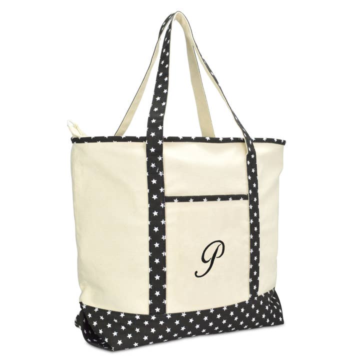 Dalix - Wholesale Tote bag – Women's - DALIX 22" Personalized Tote Bag Black Star Ballent - A-Z48
