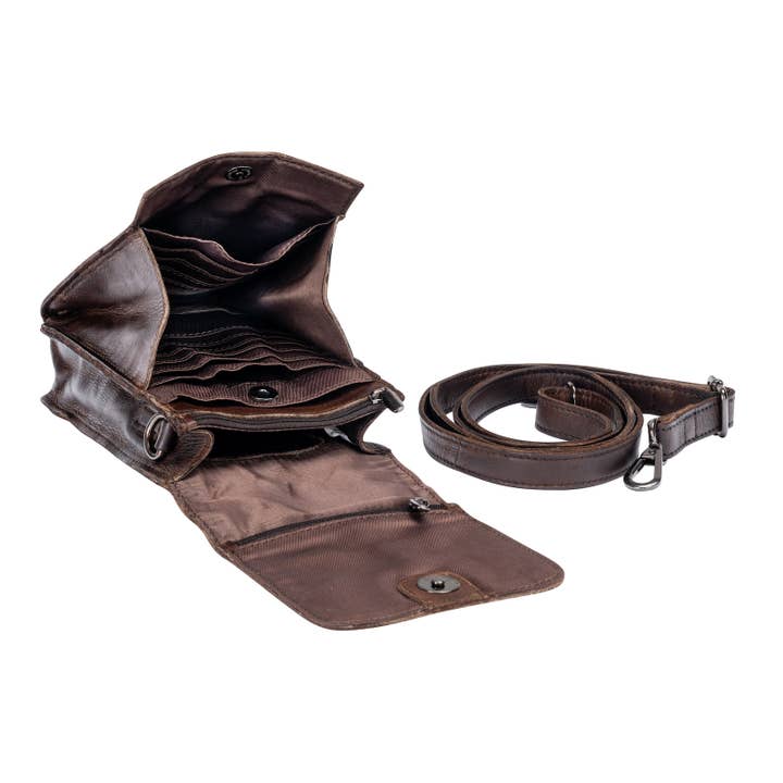 Greenwood Leather - Wholesale Crossbody Bag - Unisex - Leather Shoulder Bag Ivy Brown