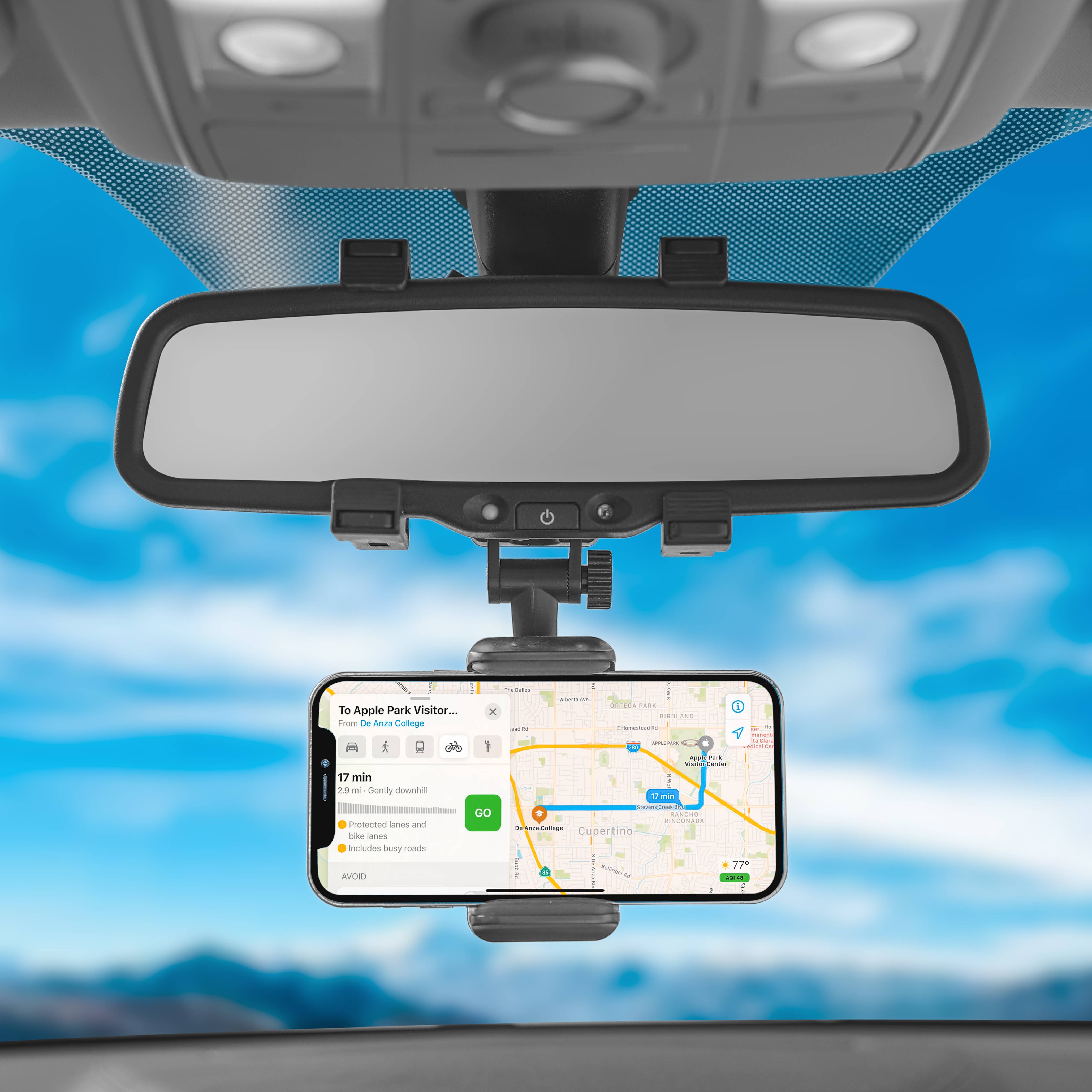 LAX Gadgets - Wholesale Phone/Tablet Stand - Rearview mirror car mount with Retail Pack