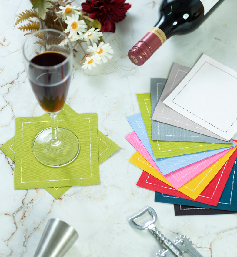 Noble Napkins - Wholesale Disposable Napkin - Luxury Cotton Cocktail Napkins, 4.5" x 4.5", 50 per pack1