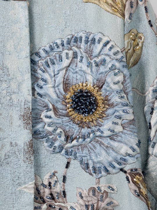 Productseeker - Wholesale Dress - Women's - CT102Y Hand-beaded Floral Windbreaker With Round Neck Charm9