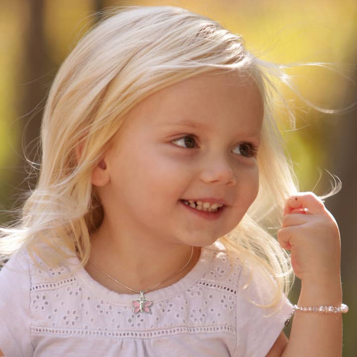 Cherished Moments - Wholesale Beaded Bracelet - Kids - Girls Sterling Silver Pink Pearl Baby & Children's Bracelet