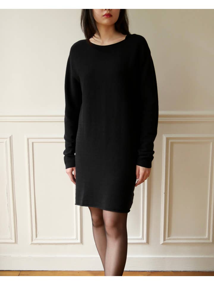 JULIA PARIS - Venta al por mayor Vestido - Mujer - Vestido de punto de media longitud con cuello redondo1