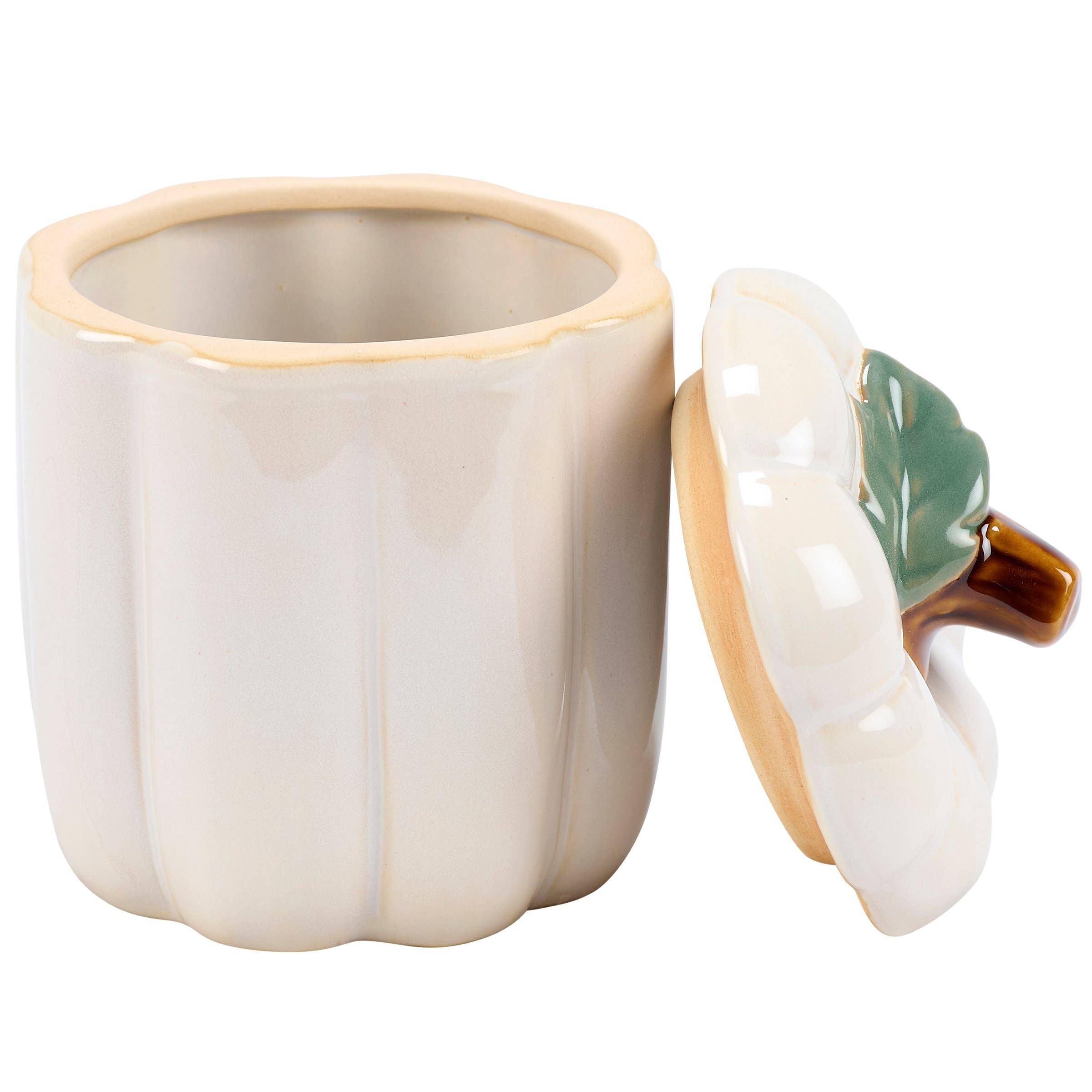 Primitives by Kathy - Wholesale Cookie Jar - Tall White Pumpkin Treat Jar2