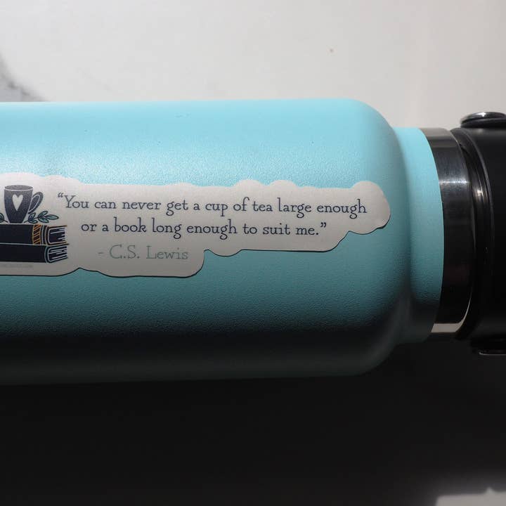 Sentinel Supply - Wholesale Sticker - Tea & Books CS Lewis Quote Sticker4