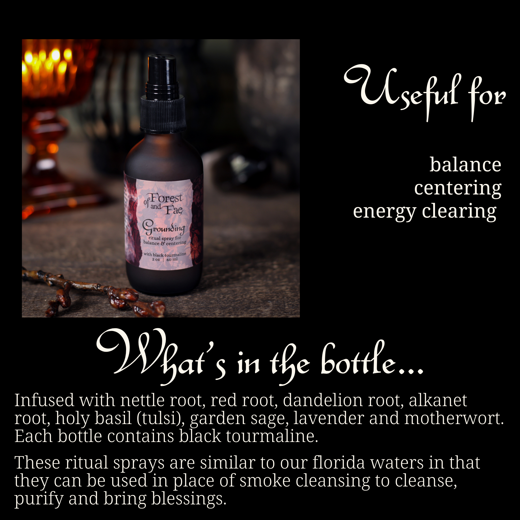 of Forest and Fae - Wholesale Meditation Supplies - Grounding Ritual Spray • Crystal Infused • Witchcraft2