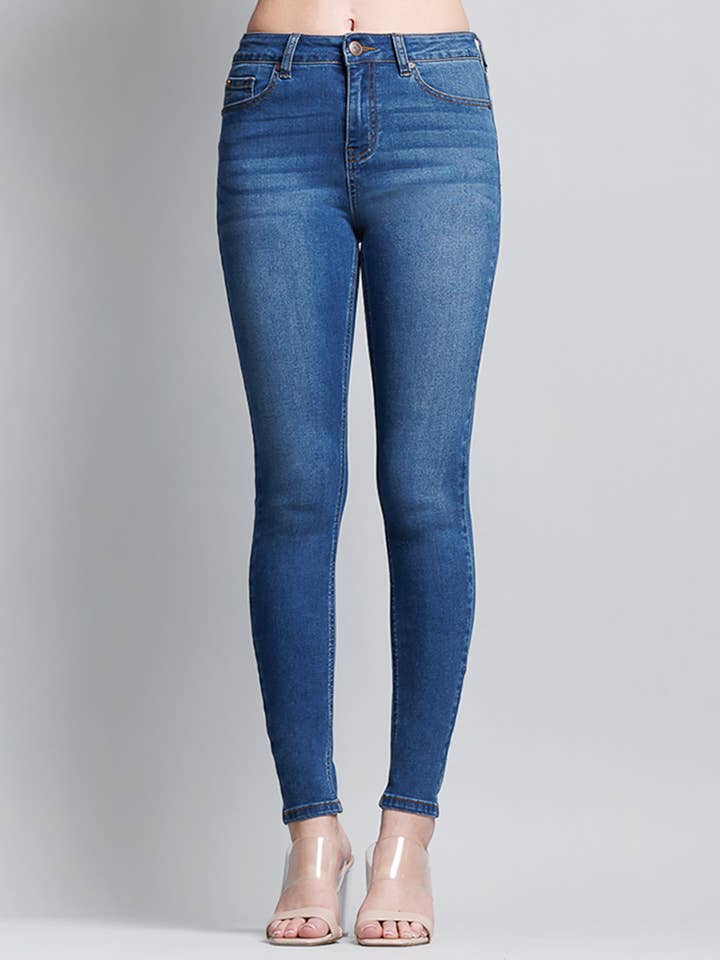 MEDIUM OPEN PACK High Rise Classic Ankle Skinny Jeans WEP3105 for wholesale on Faire7