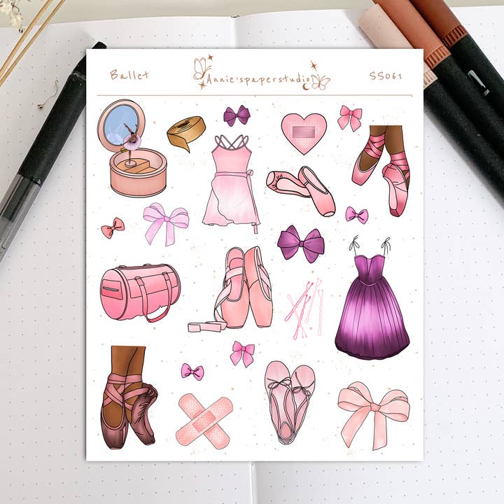 Hoja de pegatinas de ballet para venta al por mayor de Annie's paper studio