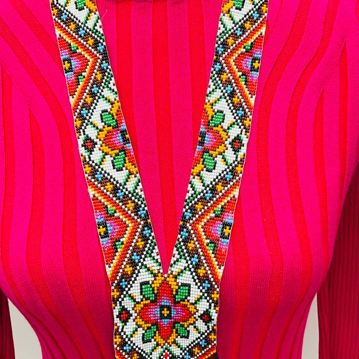 BEADS CORNER - Wholesale Beaded/Pearl Necklace - Native Tribal Style Long Statement Beaded Necklace for Women Y Shape2