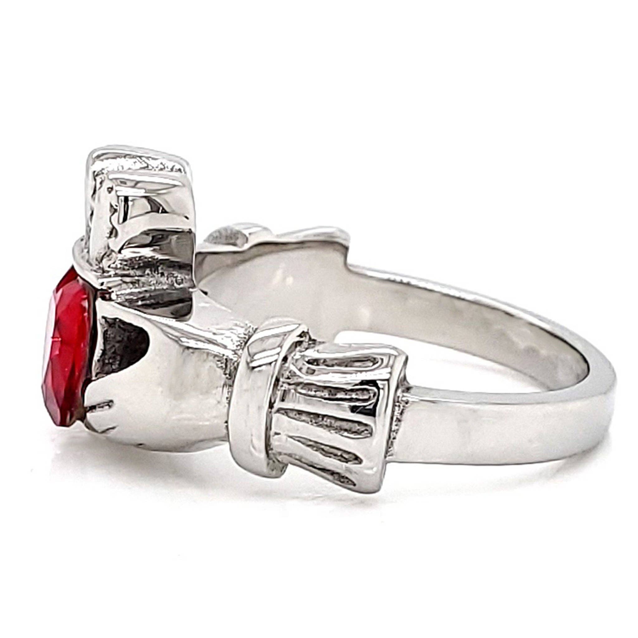 WJW – wholesale Multi-stone ring – White Gold over Brass Claddagh with CZ Birthstone Ring 20