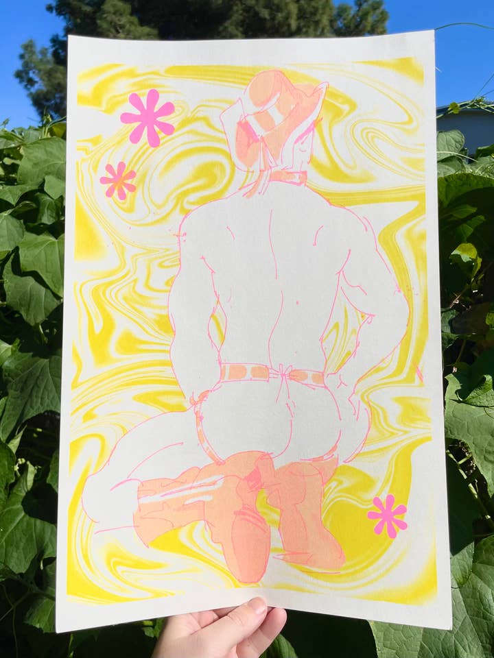 Sexy Cowboy Riso Print for wholesale by coralroot