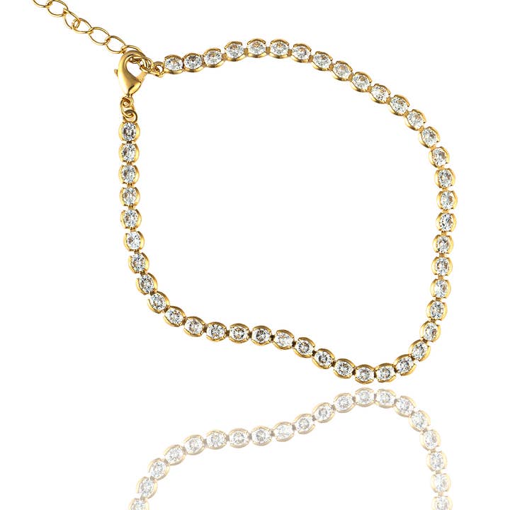 MIA Jewelry - Wholesale Link & Chain Necklace - 3mm Tennis Necklace Choker With Round Clear (G103)2