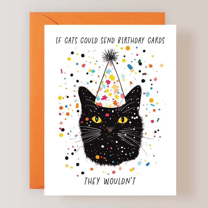 Funny Cat Birthday Card for wholesale by Firefly Paper Studio, LLC