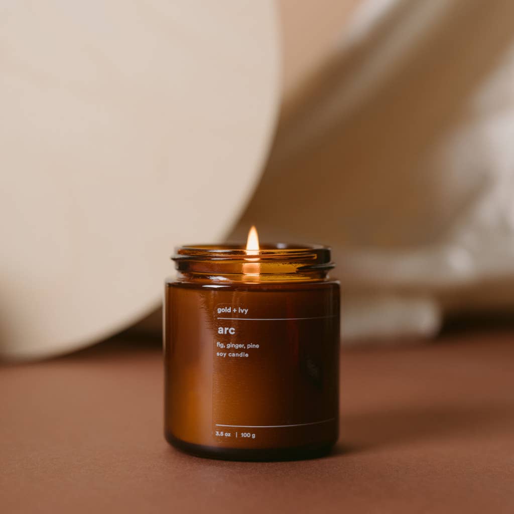 gold + ivy – Vela em jarro/copo por atacado – vela de soja arc - figo, gengibre, pinho