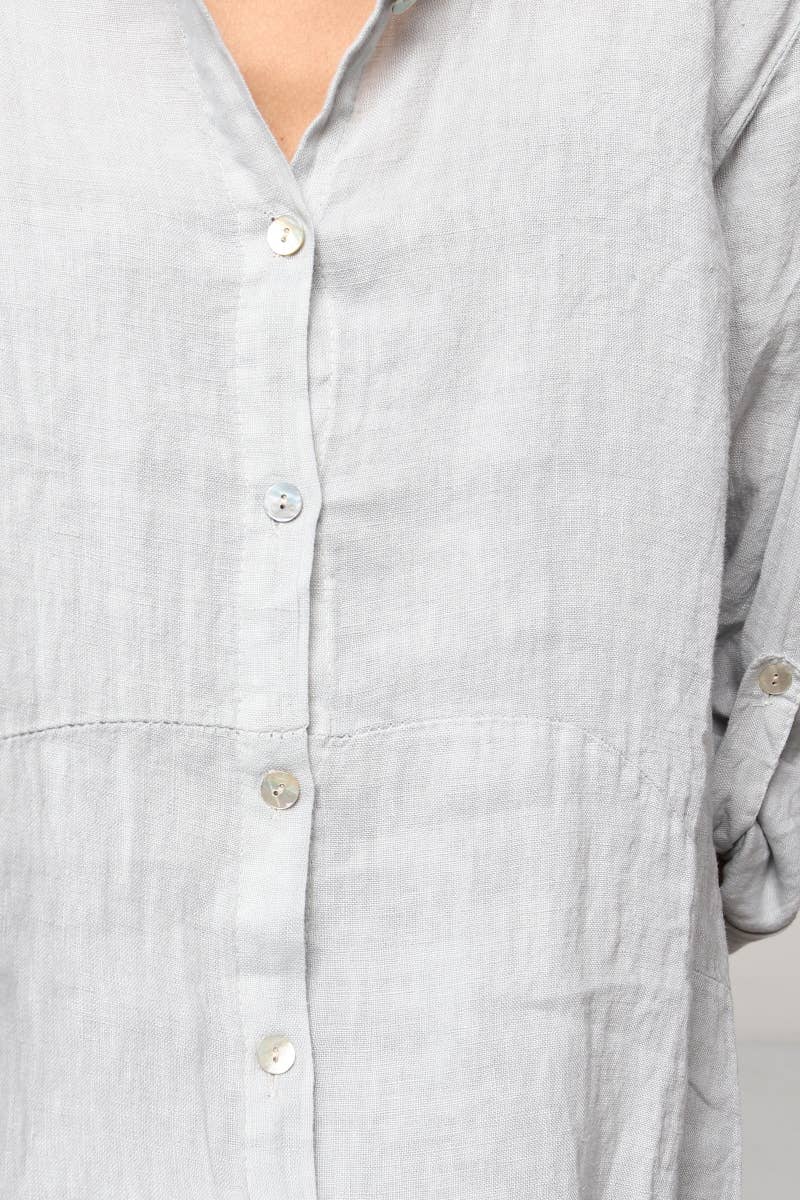 LÉA & LUC - Wholesale Dress - Women's - Long shirt dresses in 100% Linen REF. 148454