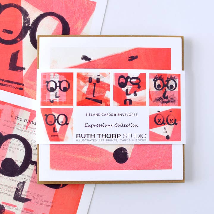 Pack of 6 Cards: Expressions Collection for wholesale by Ruth Thorp Studio