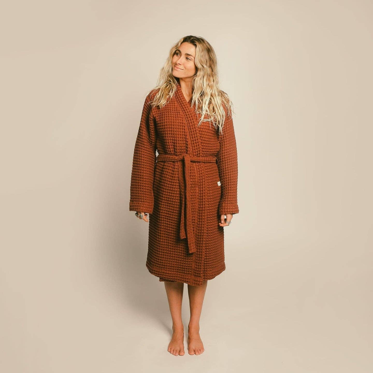 Happy Place Brand - Wholesale Robe - Women's - Organic Weightless Waffle Bath Robe2