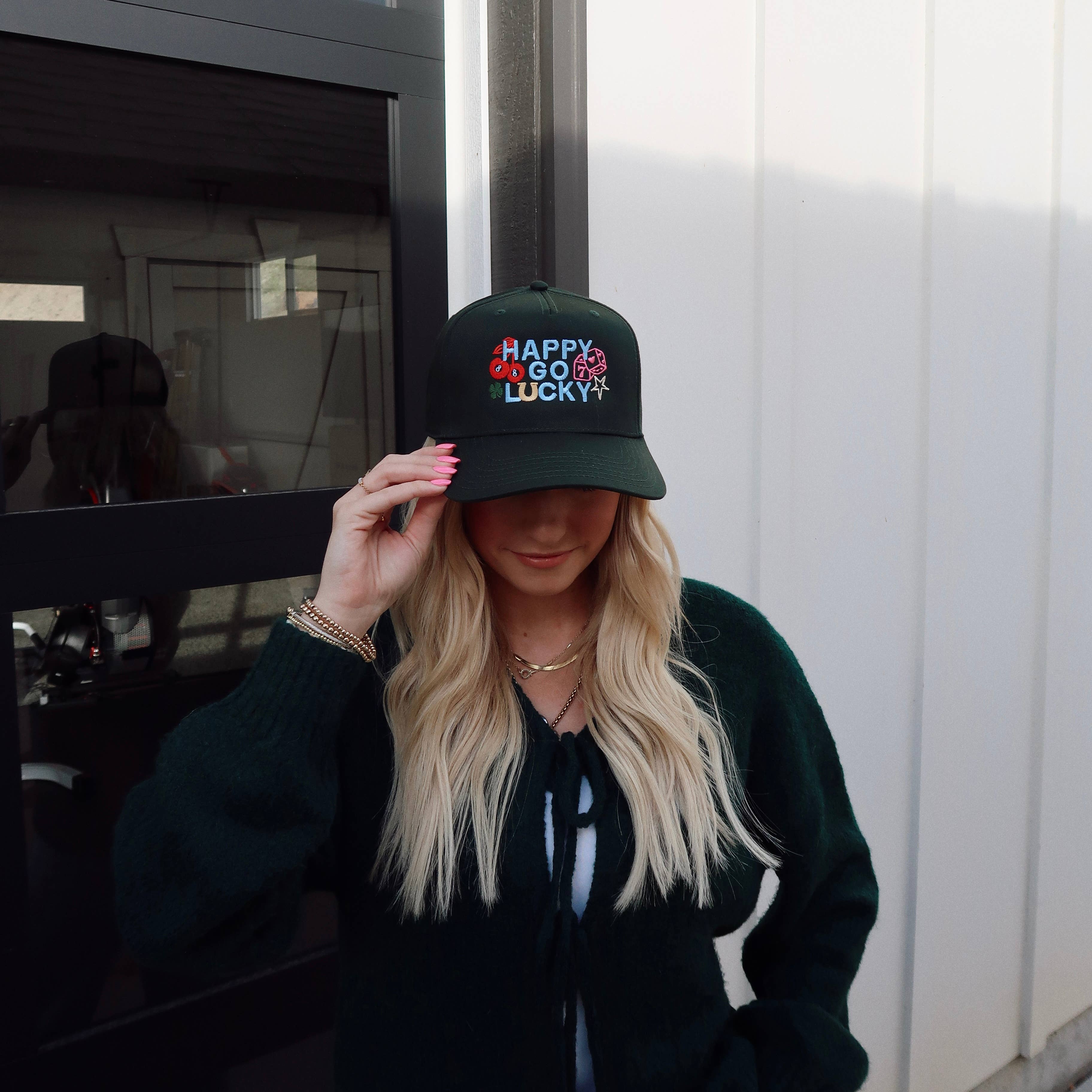 Ruby Moon - Vente Casquette de baseball – femme - Chapeau brodé Happy Go Lucky - Chapeau de la Saint-Patrick2