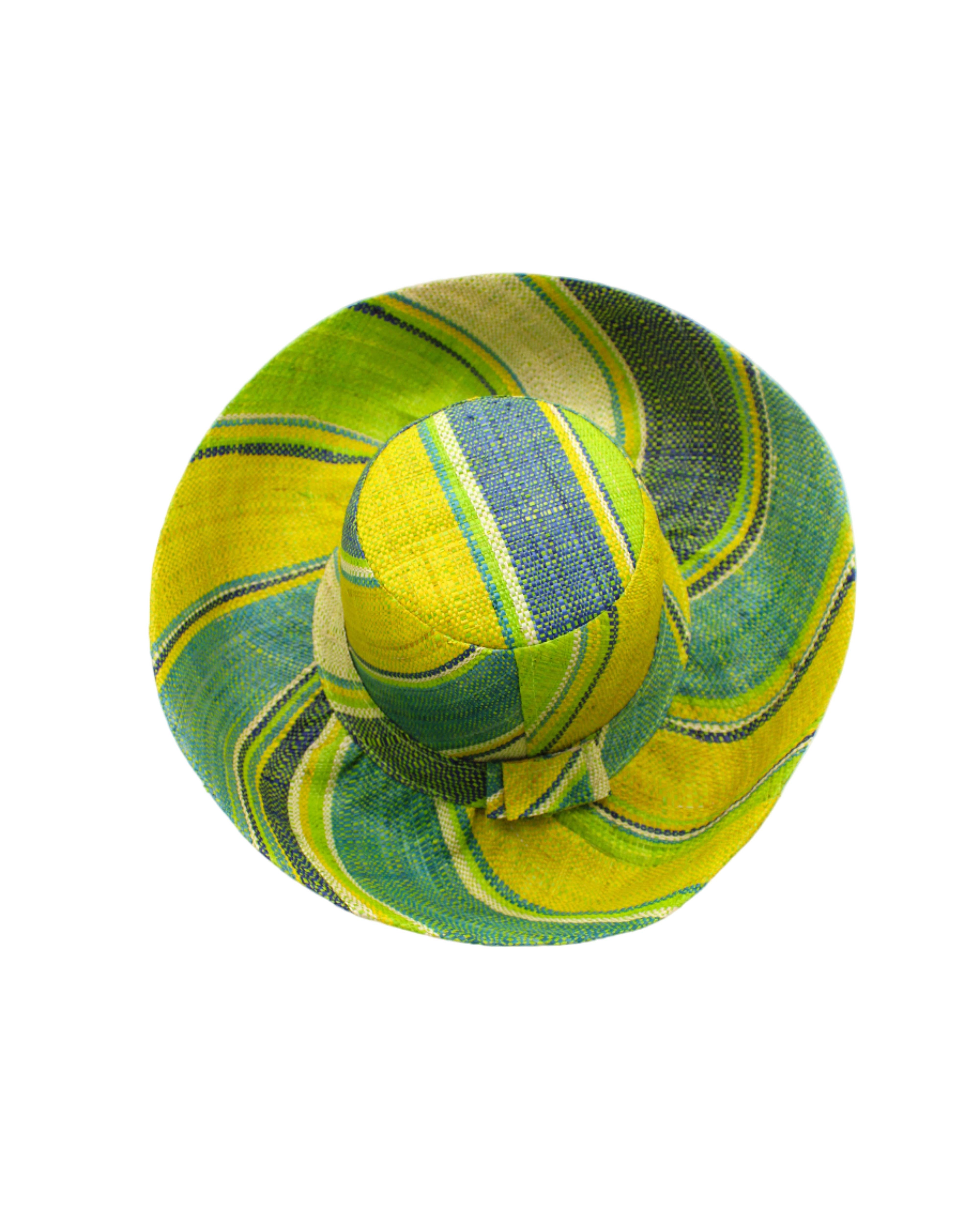 Shebobo - Vente Chapeau de paille – femme - Chapeaux de paille Shebobo Monica à larges bords rayés 13 cm et 18 cm pliables13