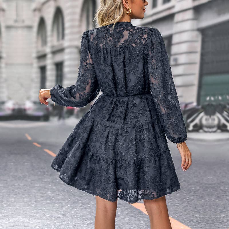 Masyal – wholesale Dress – Women's – Date Party Spring and Autumn Elegant  Lace Long Sleeve Dress6