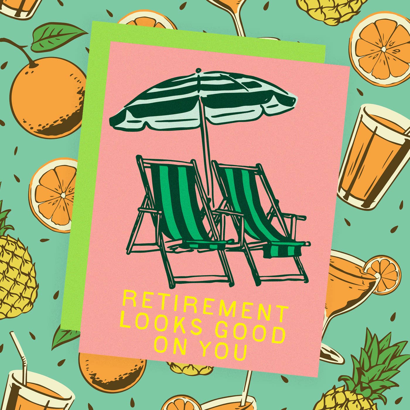 Greenwich Letterpress - Wholesale Retirement Card - Funny Retirement Card – Beach Chair Illustration1