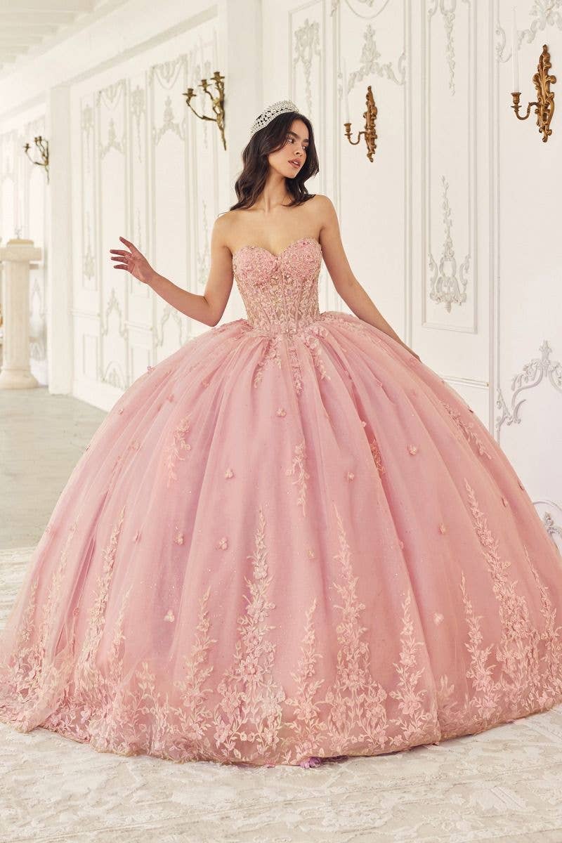 Tux-USA® - Wholesale Gown - Women's - Strapless Quinceanera Ball Gown With Removable Caplet