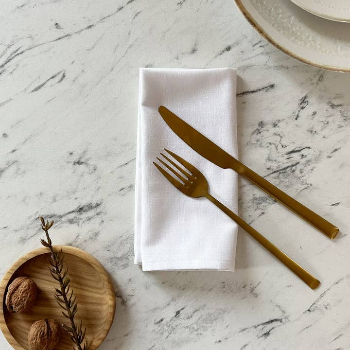 Weiße Leinenstoffservietten SET - Hochzeit, Abendessen, Cocktail für den Großhandel von Touchable Linen